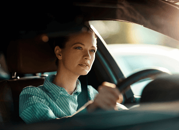 woman driving a car